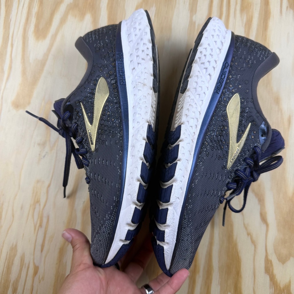 Brooks Glycerin 17 Womens Running Shoes Gray Navy Gold 1102961D048 Size 8 - Picture 7 of 9